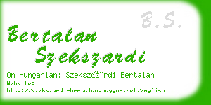 bertalan szekszardi business card